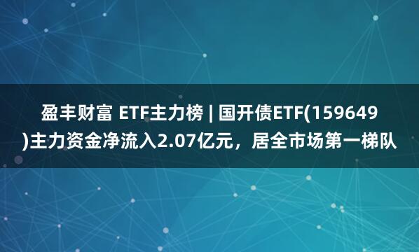 盈丰财富 ETF主力榜 | 国开债ETF(159649)主力资金净流入2.07亿元，居全市场第一梯队