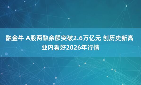 融金牛 A股两融余额突破2.6万亿元 创历史新高 业内看好2026年行情